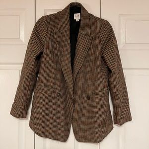 Gap Houndstooth Blazer Riding Jacket Single Button - 6 Petite